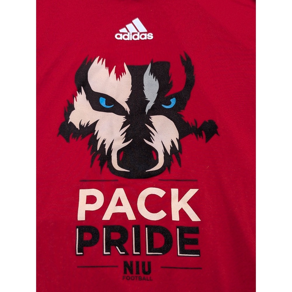 Men XL Red Wolfpack Pack Pride Training Camp T Shirt Adidas NIU Football